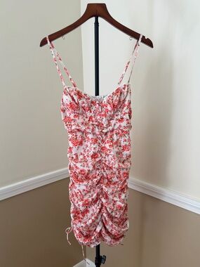 Princess Polly White Mini Dress with Red Floral Print
